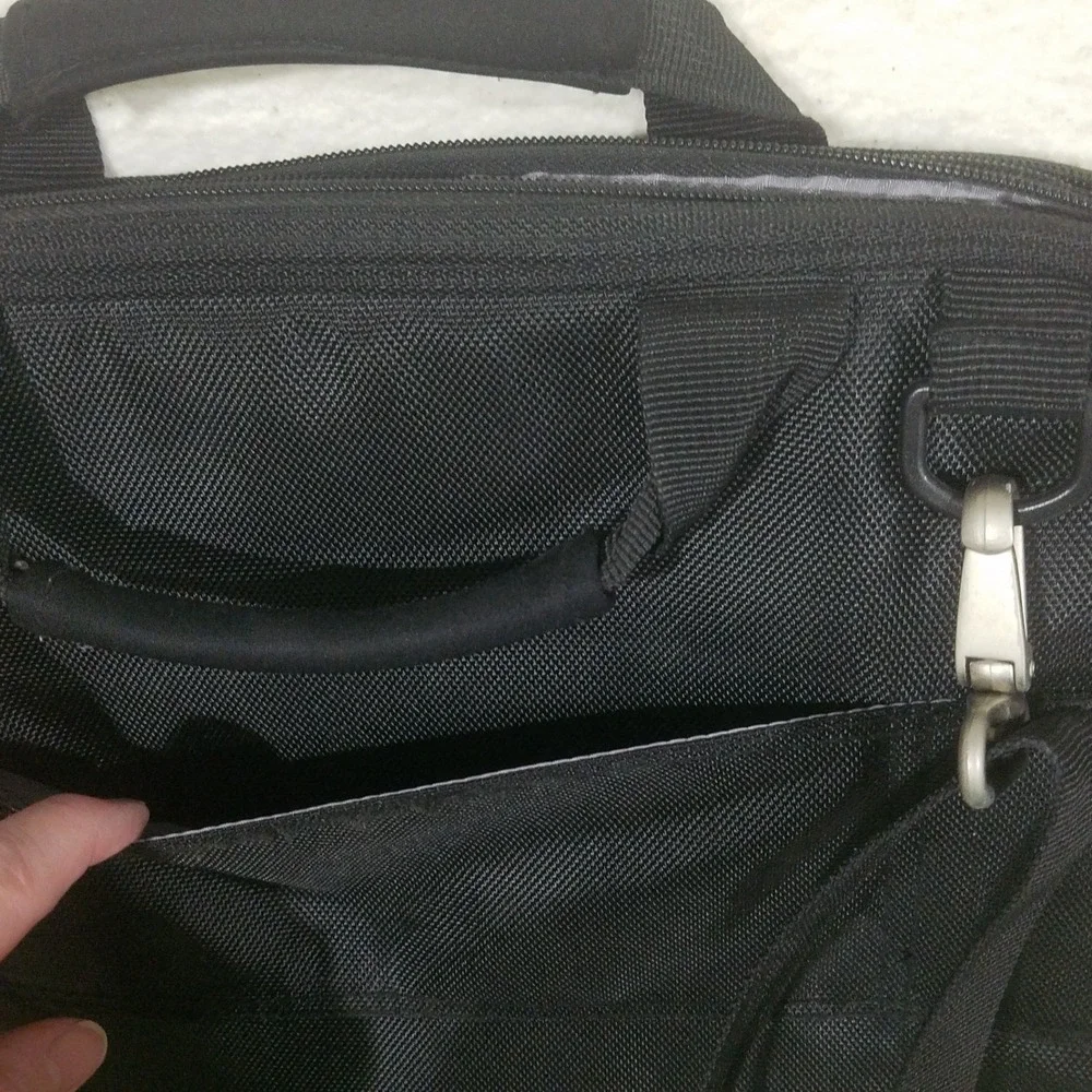 Black Travel soft Laptop‎ Messenger Bag TUARI Briefcase Shoulder Strap Padded